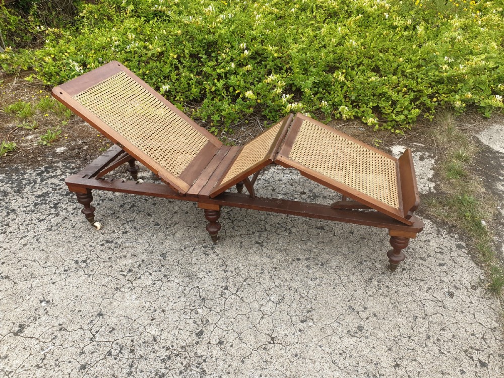 19th century adjustable campaign bed.