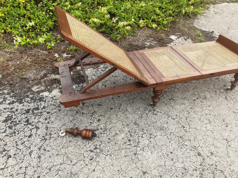 19th century adjustable campaign bed. View II