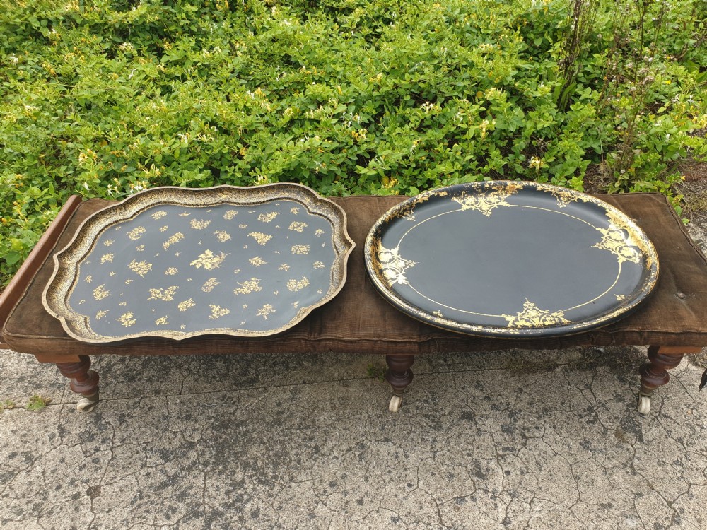 2 19th century papier mache trays.