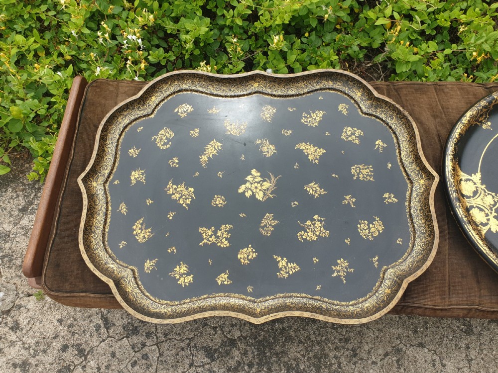 2 19th century papier mache trays. View IV