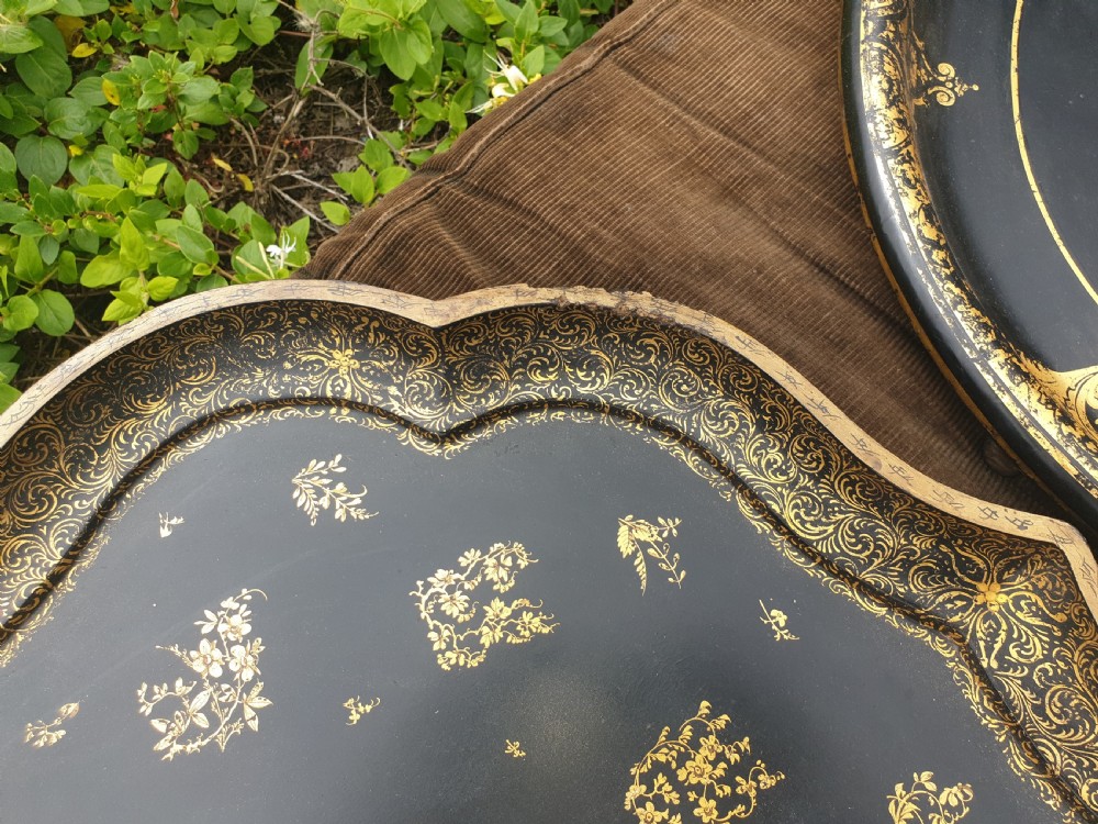 2 19th century papier mache trays. View VI