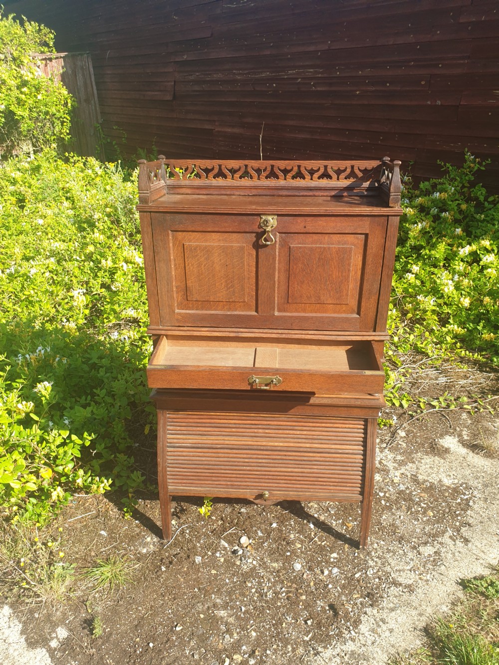 Late Victorian oak bureau cabinet  View IV