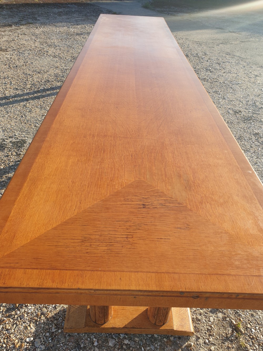 Large Art Deco Refectory dining table in the style of Heals View IV