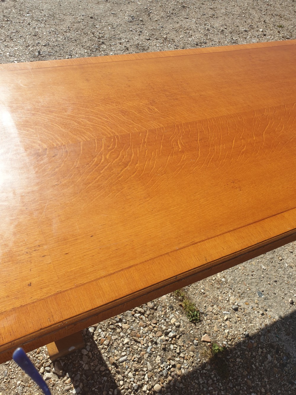 Large Art Deco Refectory dining table in the style of Heals View V