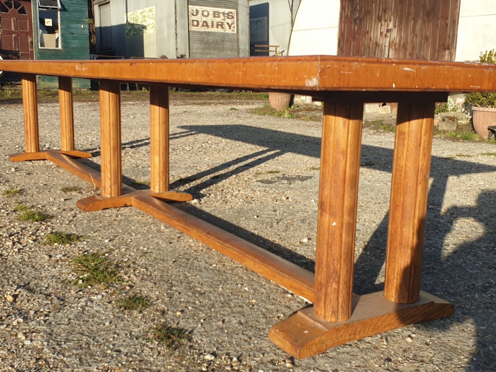 Large Art Deco Refectory dining table in the style of Heals View VII