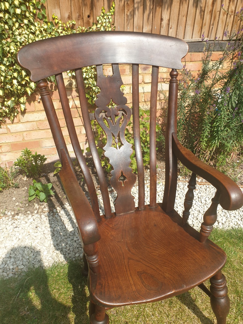 Chunky Victorian Windsor armchair.  View III