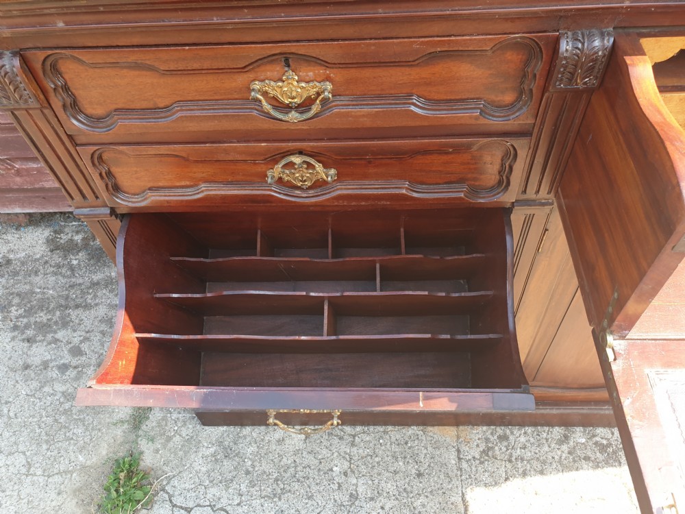Late Victorian mahogany secretaire library bookcase  View IV
