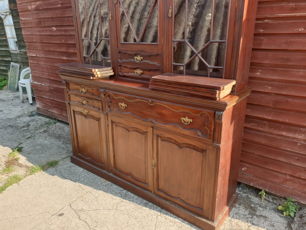 Late Victorian mahogany secretaire library bookcase  View VI