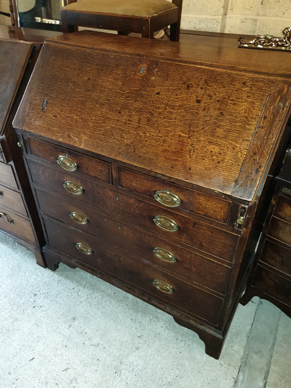 Georgian oak bureau 