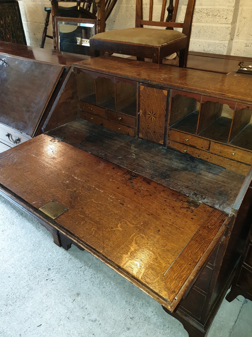 Georgian oak bureau  View II