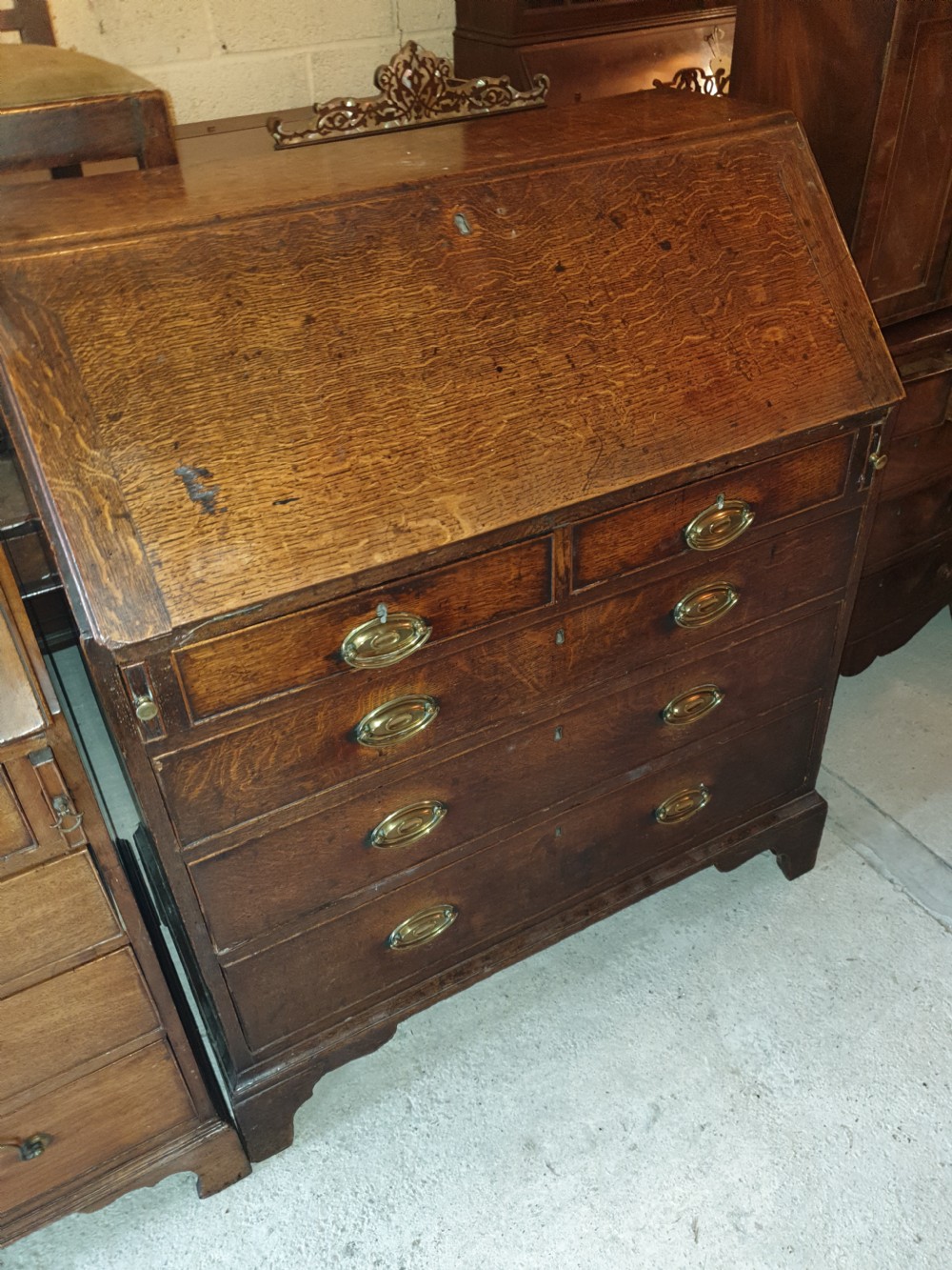 Georgian oak bureau  View III
