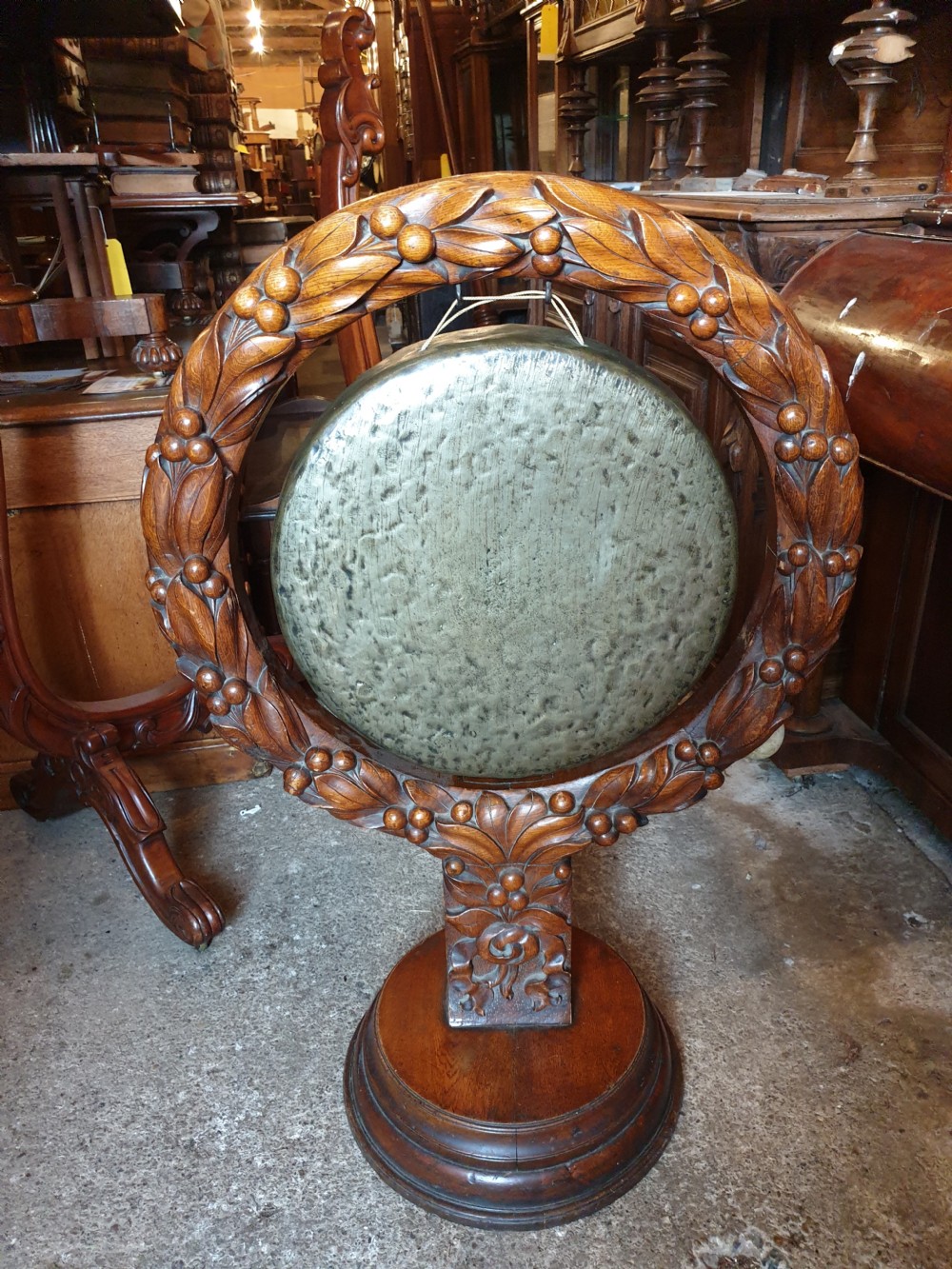 Large carved country house dinner gong View IV