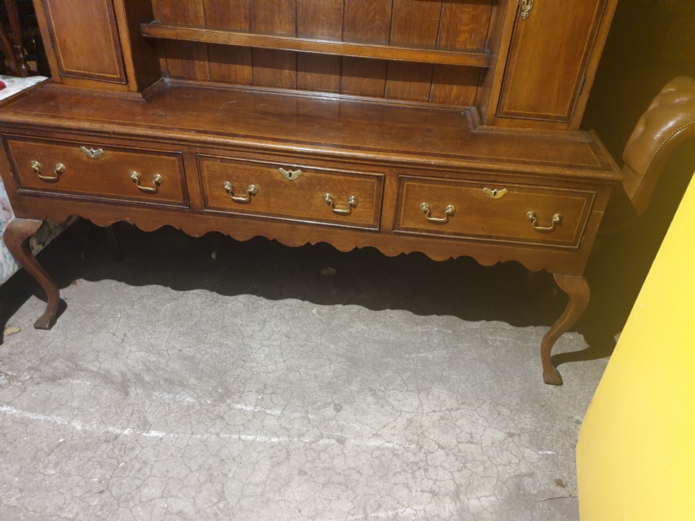 Oak 2 part inlaid farmhouse dresser  View II