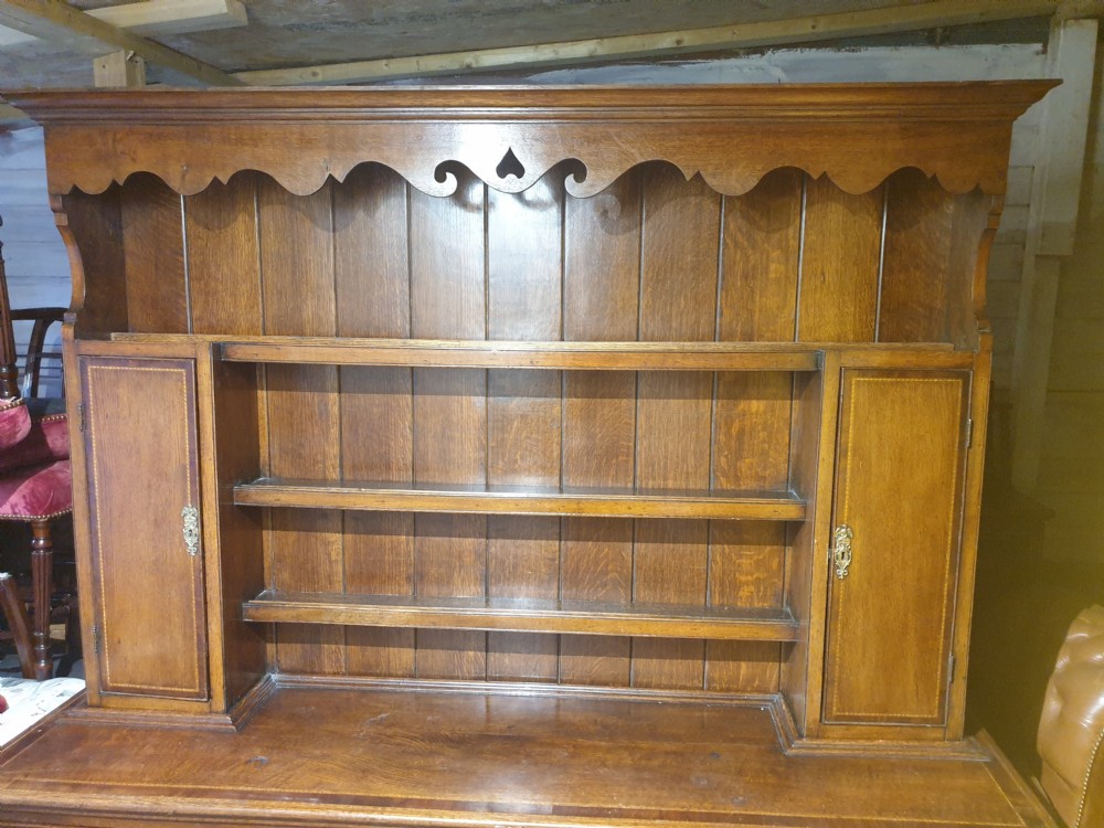 Oak 2 part inlaid farmhouse dresser  View III