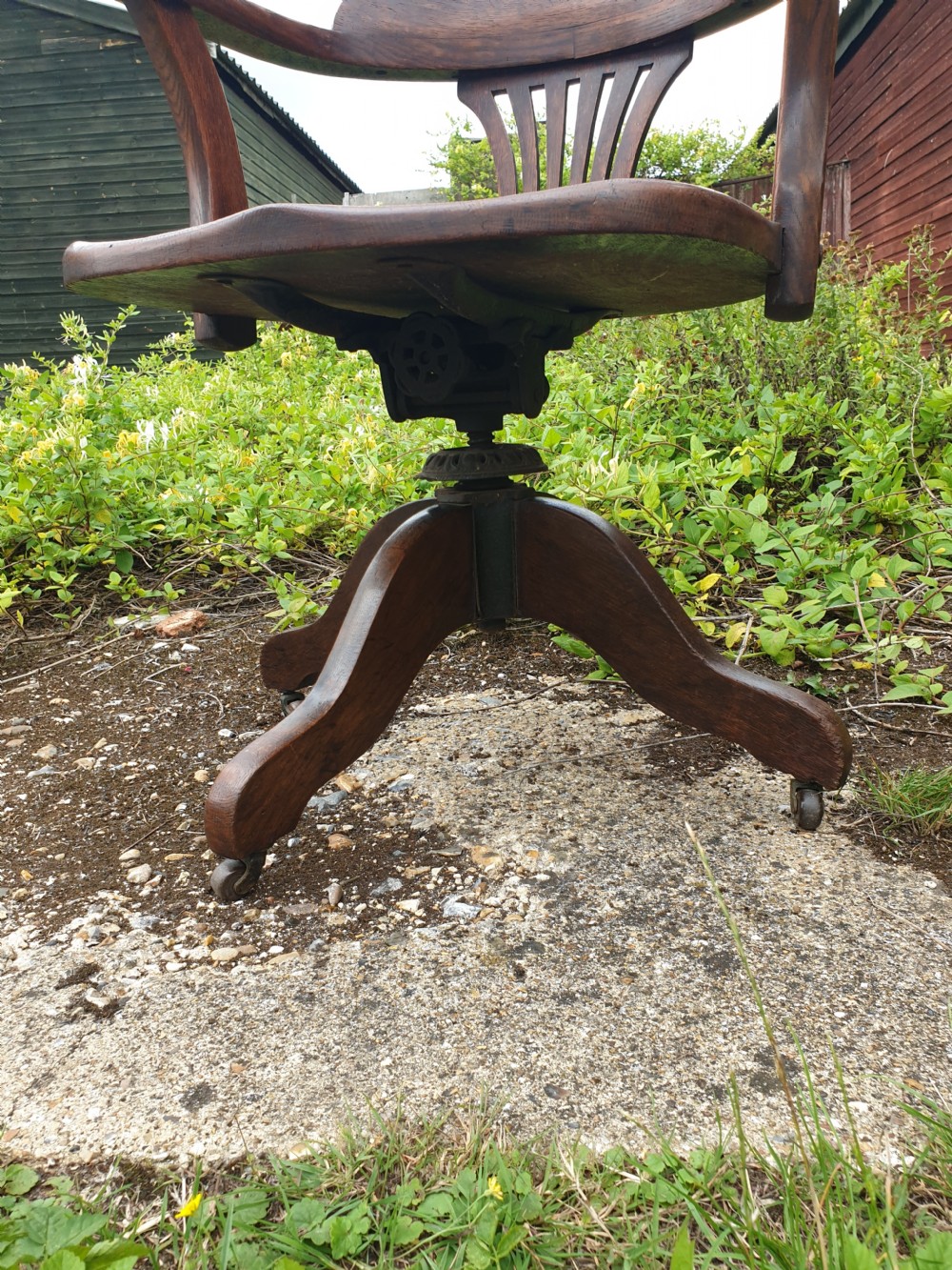 Oak revolving desk armchair  View II