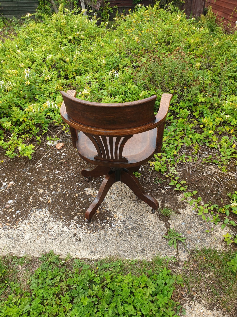 Oak revolving desk armchair  View III