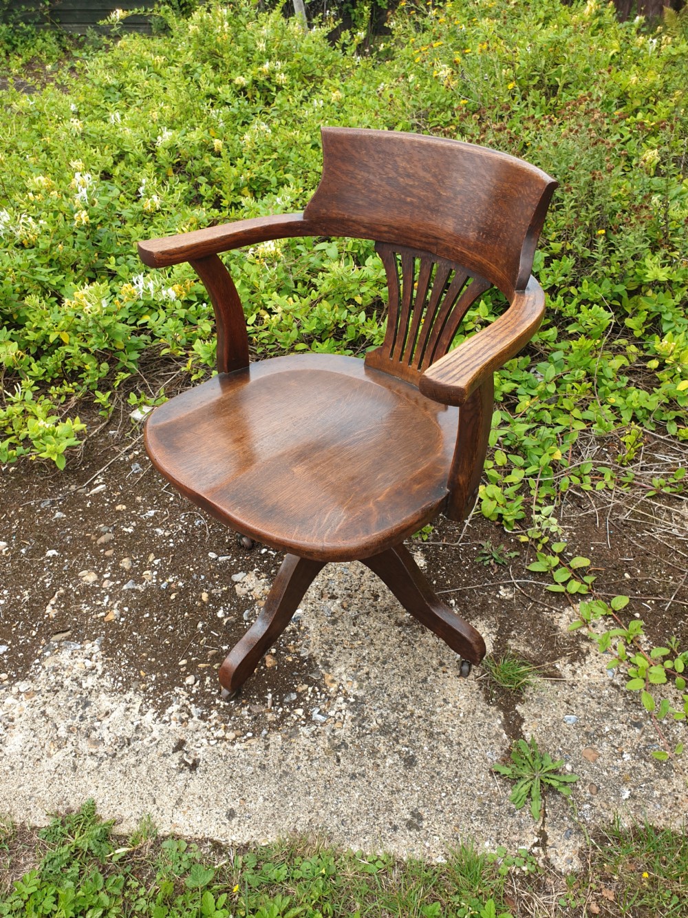 Oak revolving desk armchair  View IV