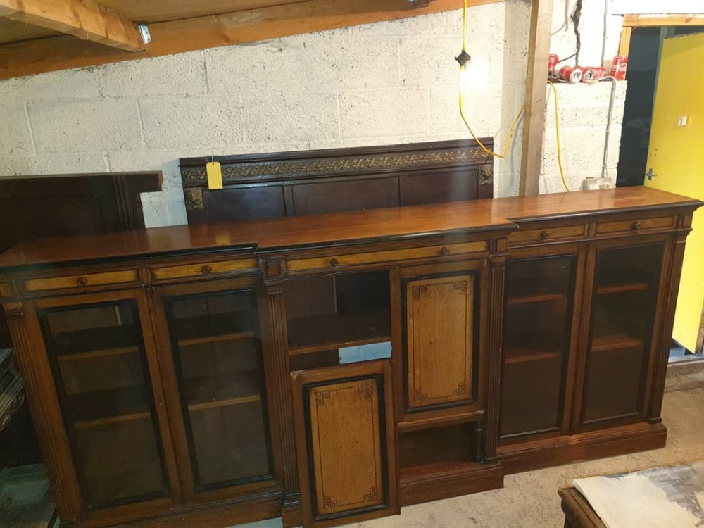 Large Victorian oak country house bookcase 