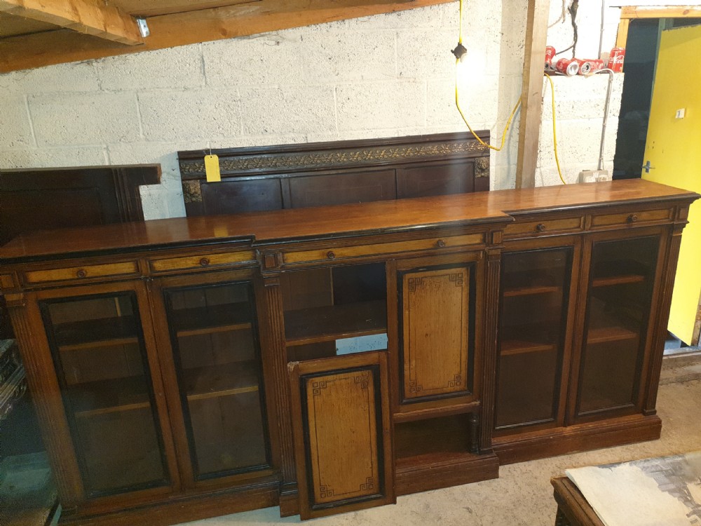 Large Victorian oak country house bookcase  View III