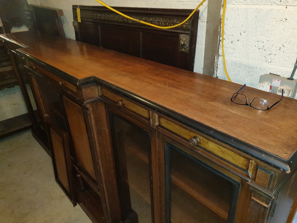 Large Victorian oak country house bookcase  View IV