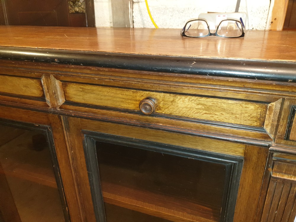Large Victorian oak country house bookcase  View V