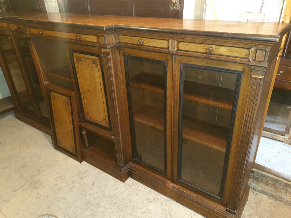 Large Victorian oak country house bookcase  View VI
