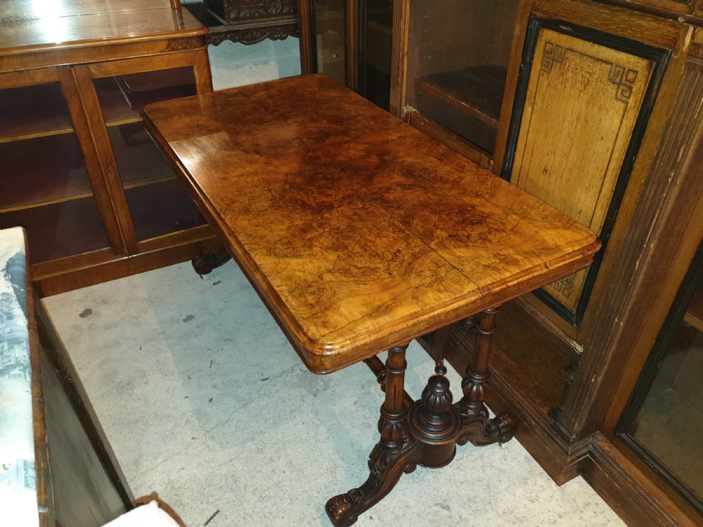 Large Victorian walnut sofa table  View II