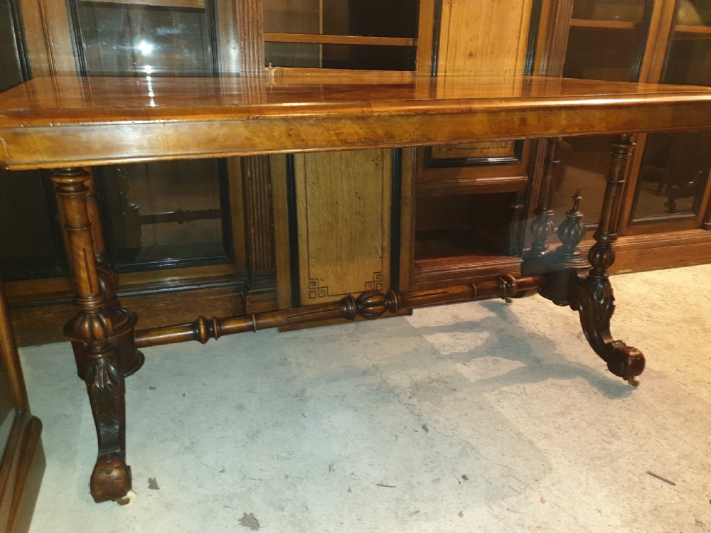 Large Victorian walnut sofa table  View III