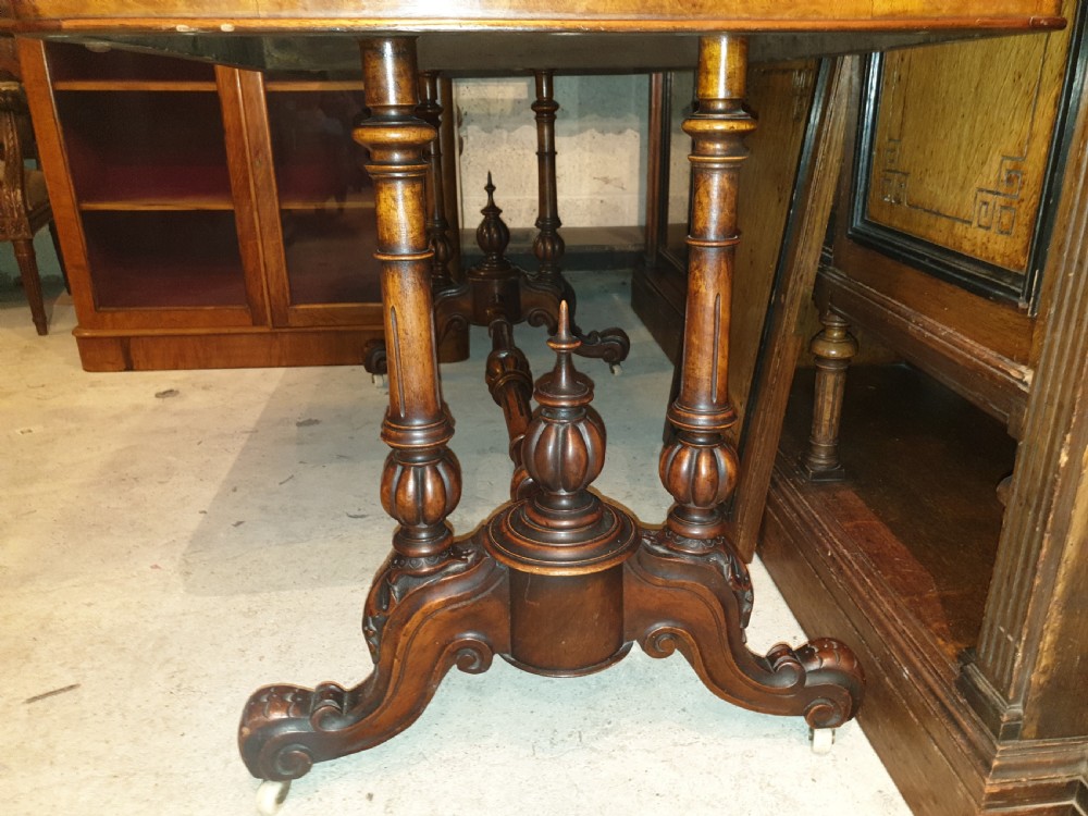 Large Victorian walnut sofa table  View IV