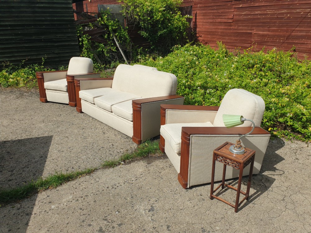 Art Deco upholstered 3 piece suite  View VI