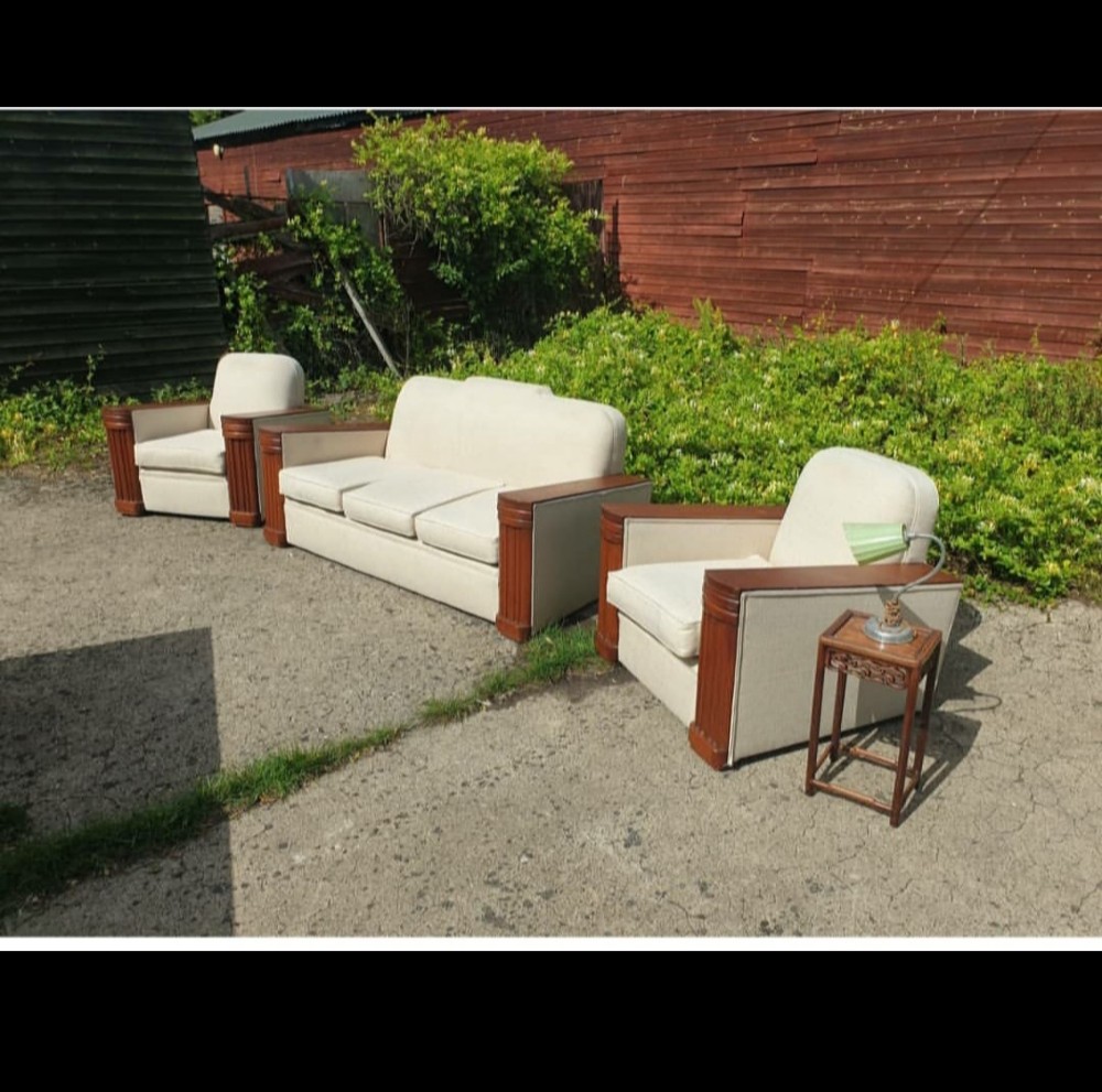 Art Deco upholstered 3 piece suite 