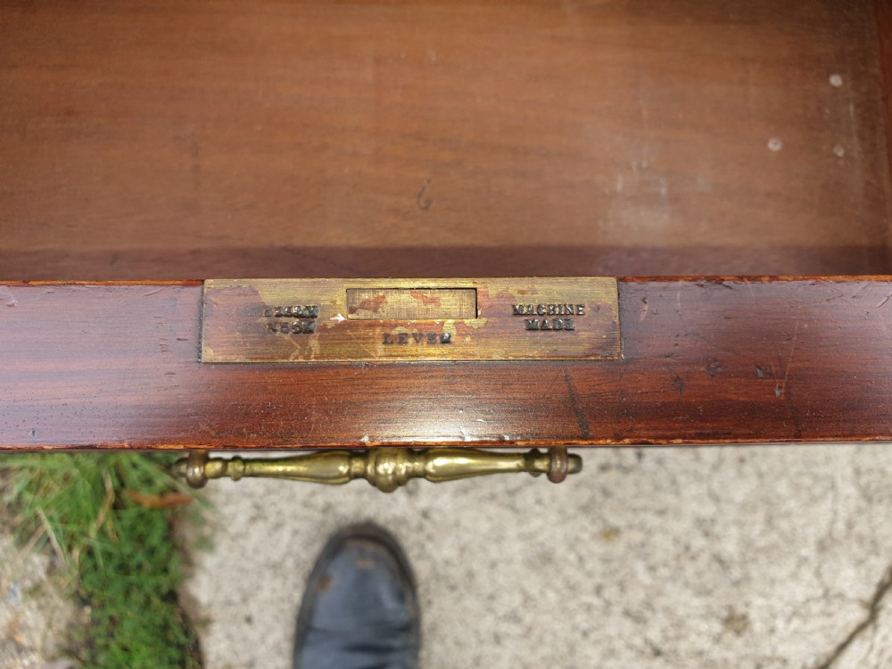 Large Late Victorian mahogany pedestal desk View V