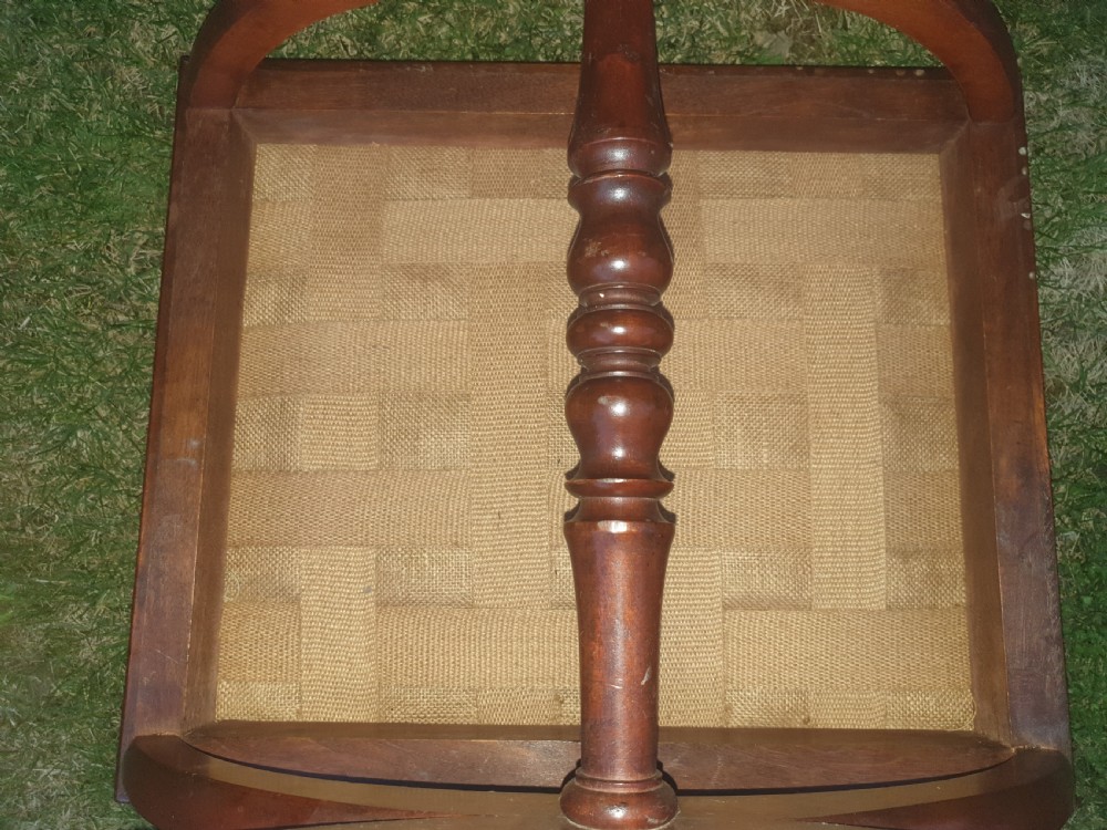 Mid 19th century mahogany X frame centre stool View II