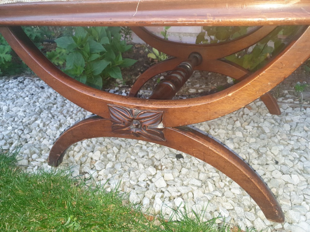 Mid 19th century mahogany X frame centre stool View IV