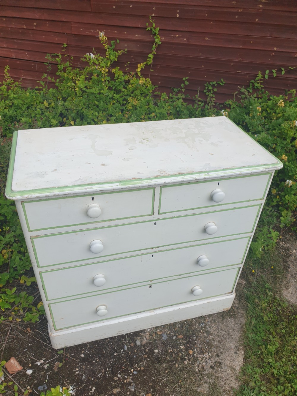 Victorian painted pine chest of drawers.  View II