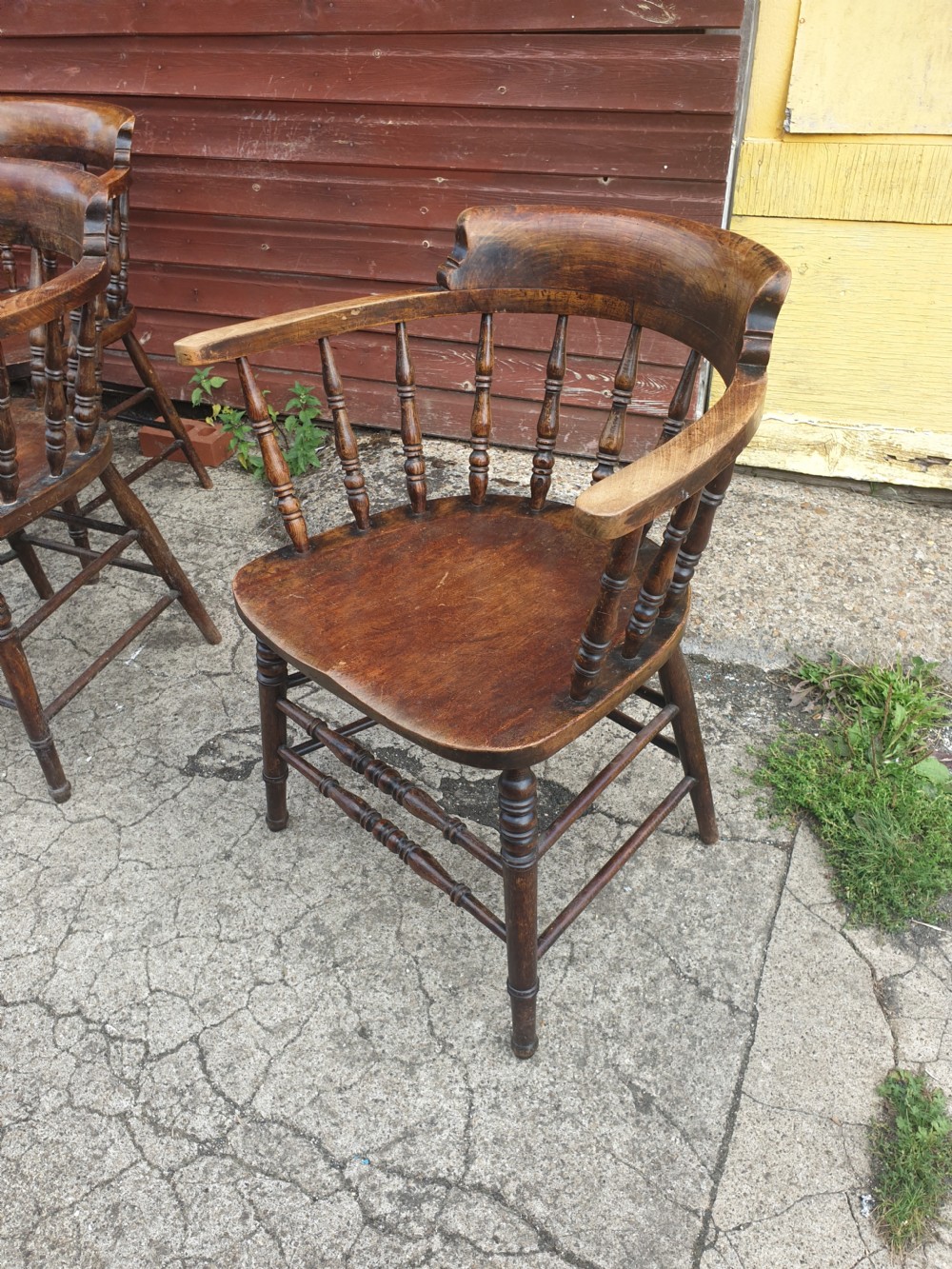 Set of 6 Smokers bow kitchen dining armchairs. View II