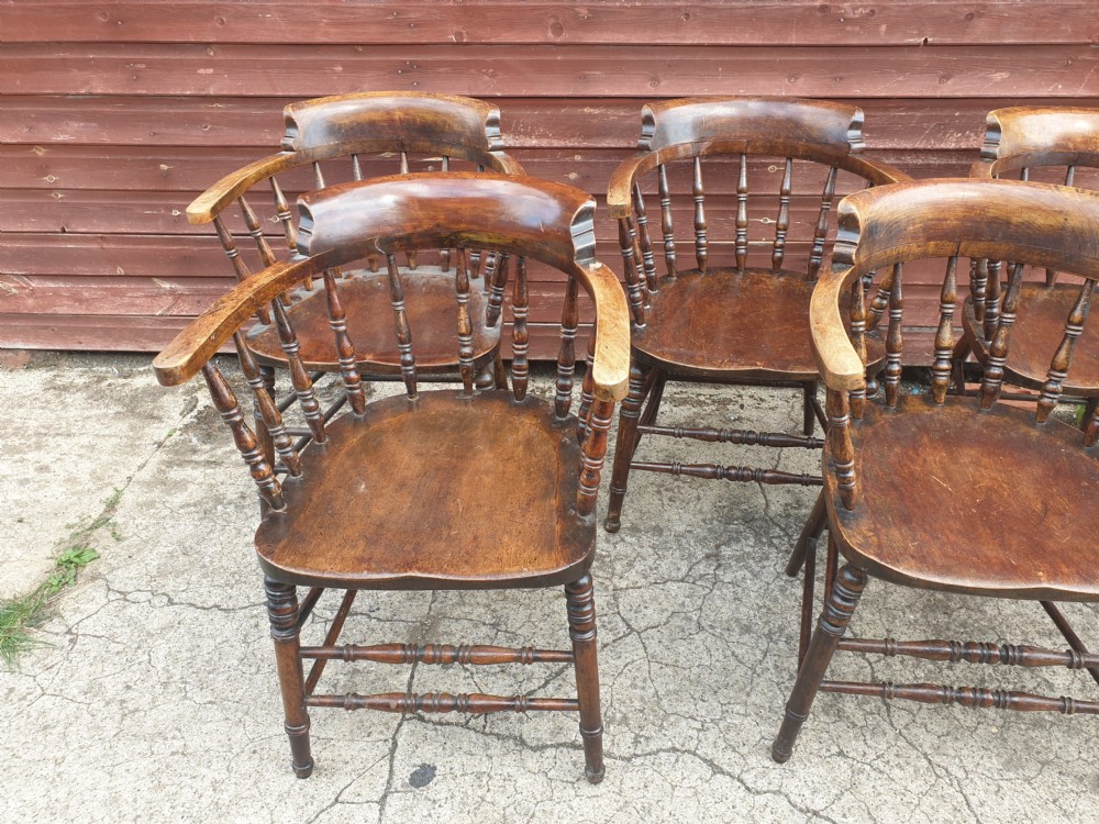 Set of 6 Smokers bow kitchen dining armchairs. View IV