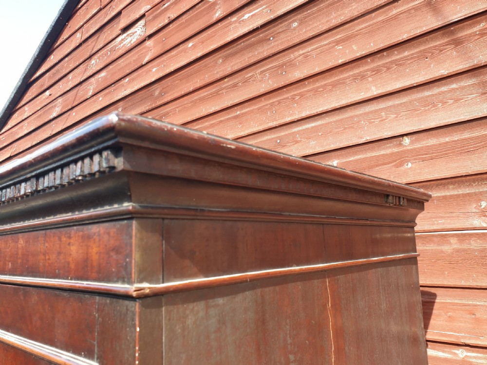 Late 18th century Georgian mahogany linen press.  View V