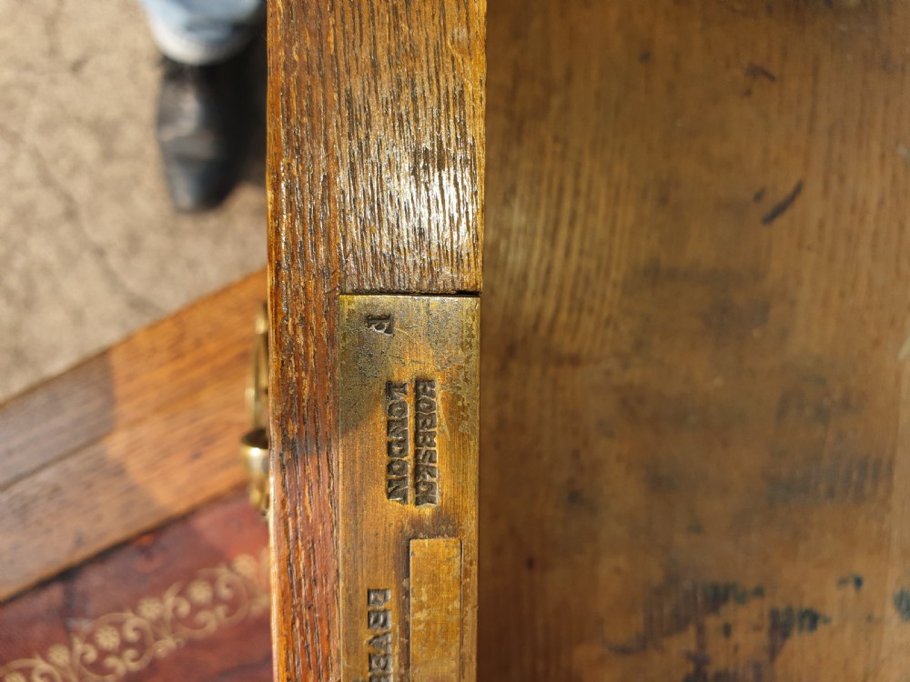 Late Victorian oak kneehole pedestal desk.  View III
