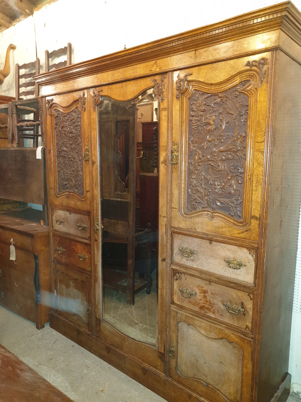 Good quality oak wardrobe by Maple & Co.