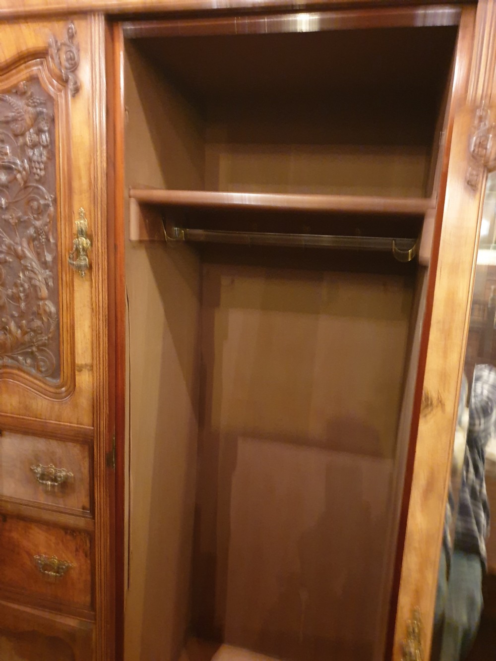 Good quality oak wardrobe by Maple & Co. View VI