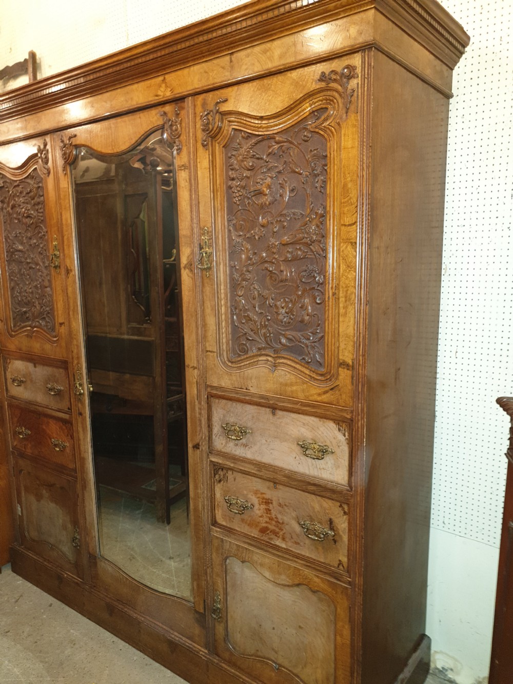 Good quality oak wardrobe by Maple & Co. View IX