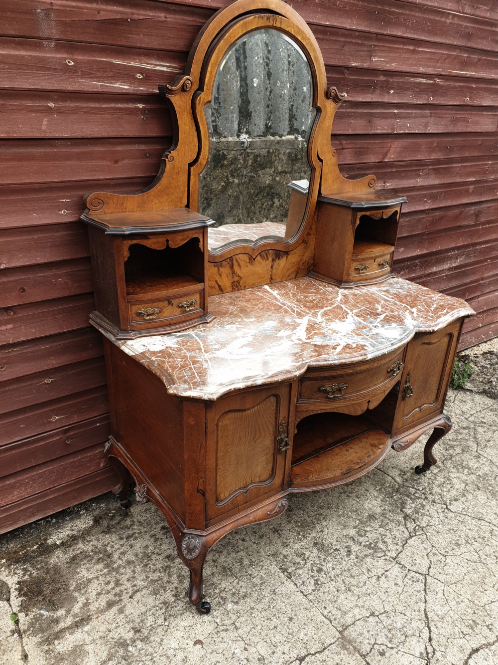 Late Victorian oak marble top washstand by Maple and Co. View VII