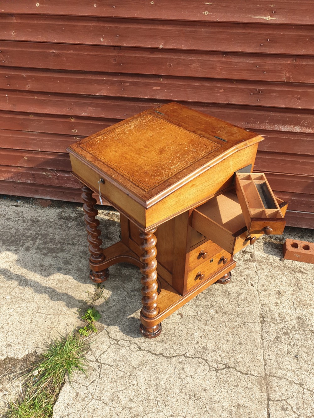 Early Victorian rosewood Davenport  View II