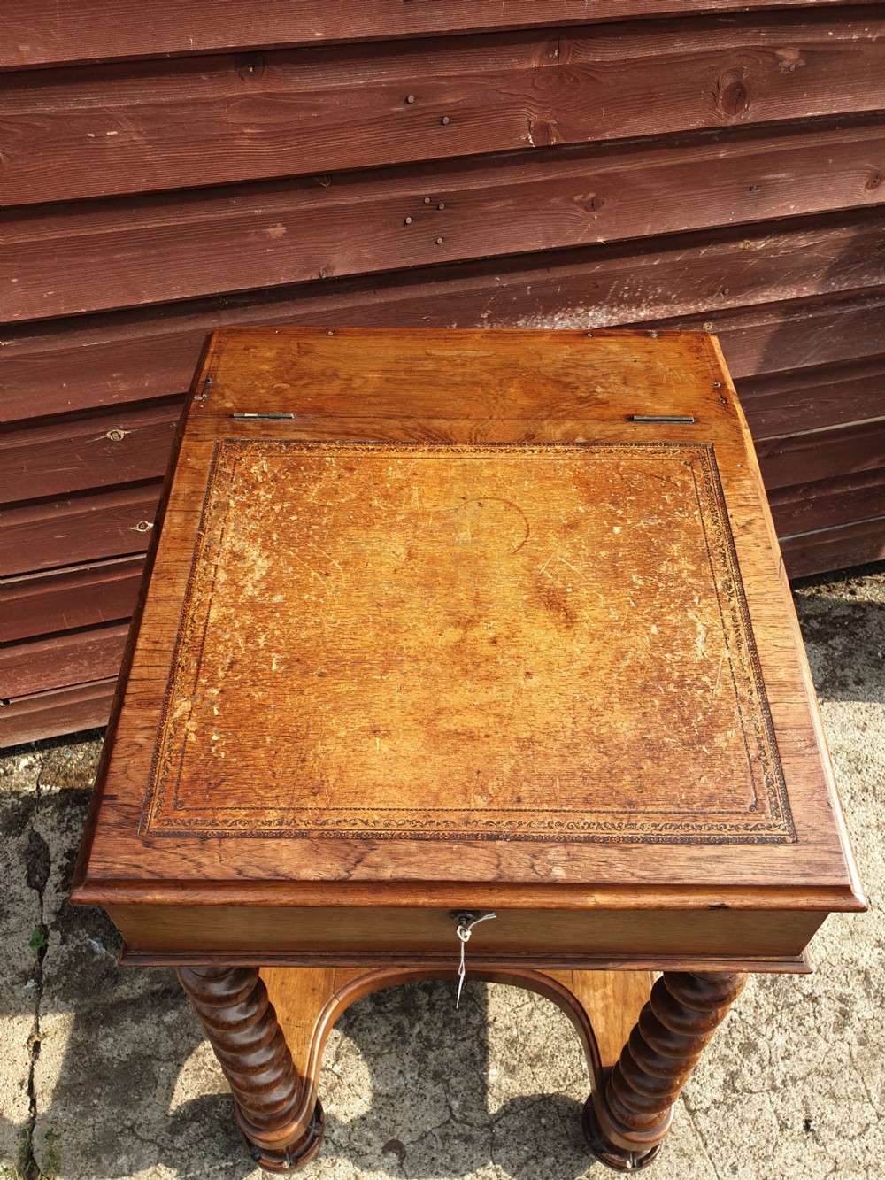 Early Victorian rosewood Davenport  View VI