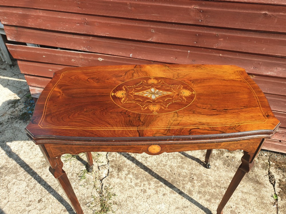 Inlaid rosewood games table View II