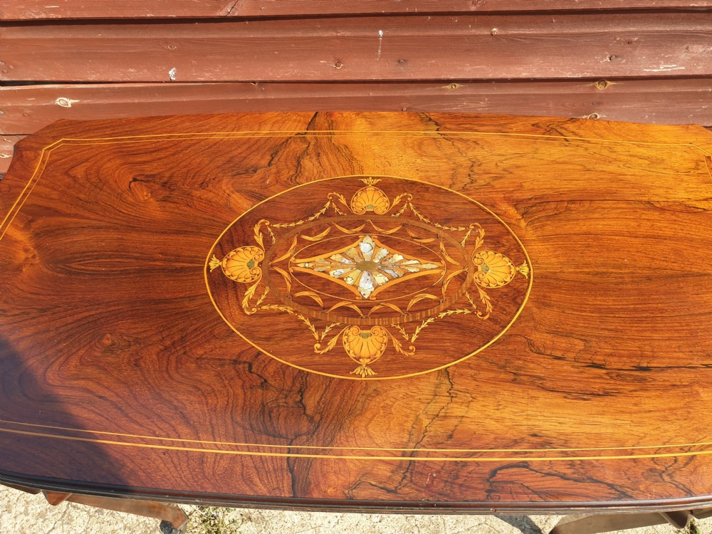 Inlaid rosewood games table View III