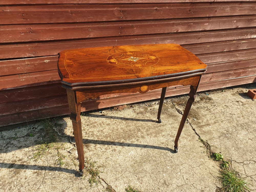 Inlaid rosewood games table View IV