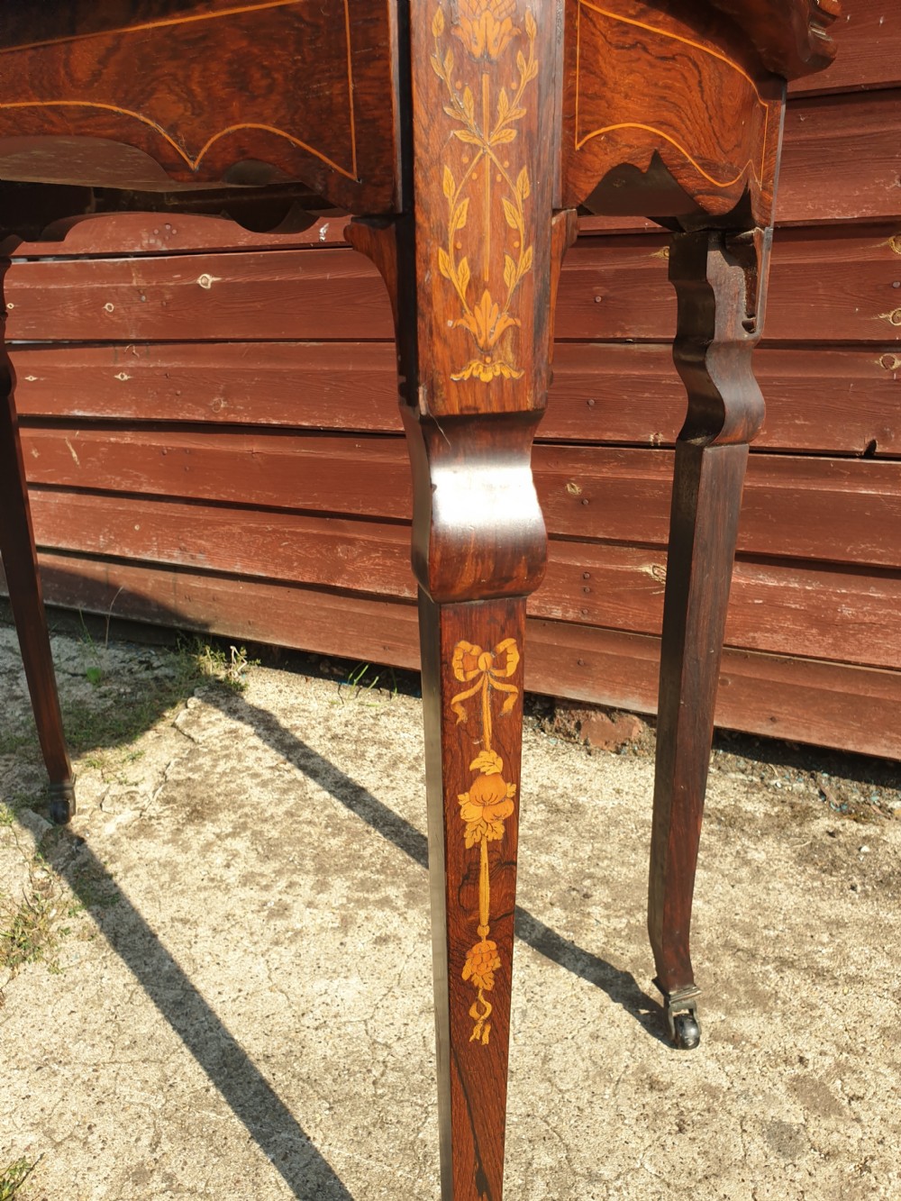 Inlaid rosewood games table View V