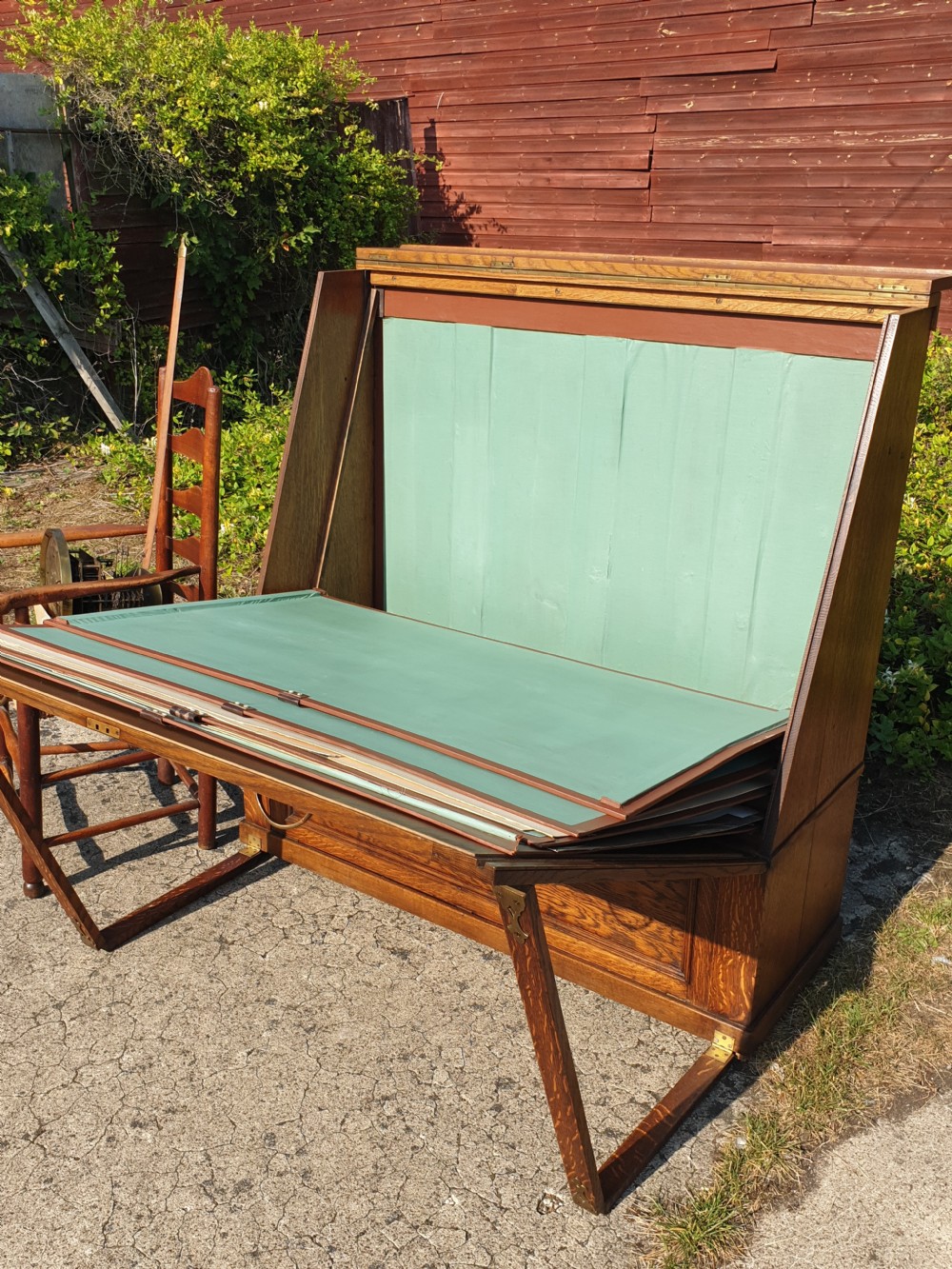 Large Late Victorian library folio stand. View IV